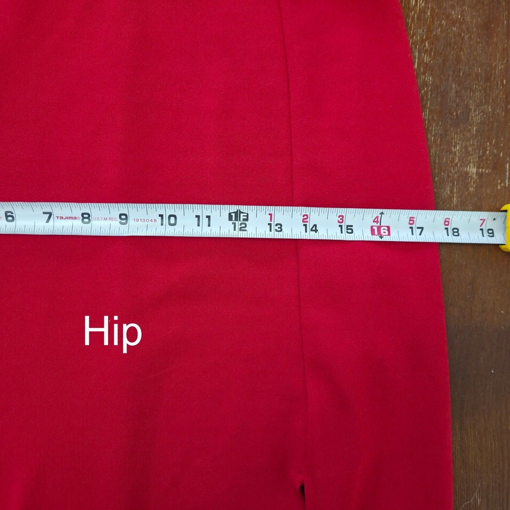 Red Fitted Valentines‎ Day Dress with scalloped neckline size Large Socialite - Picture 11 of 12
